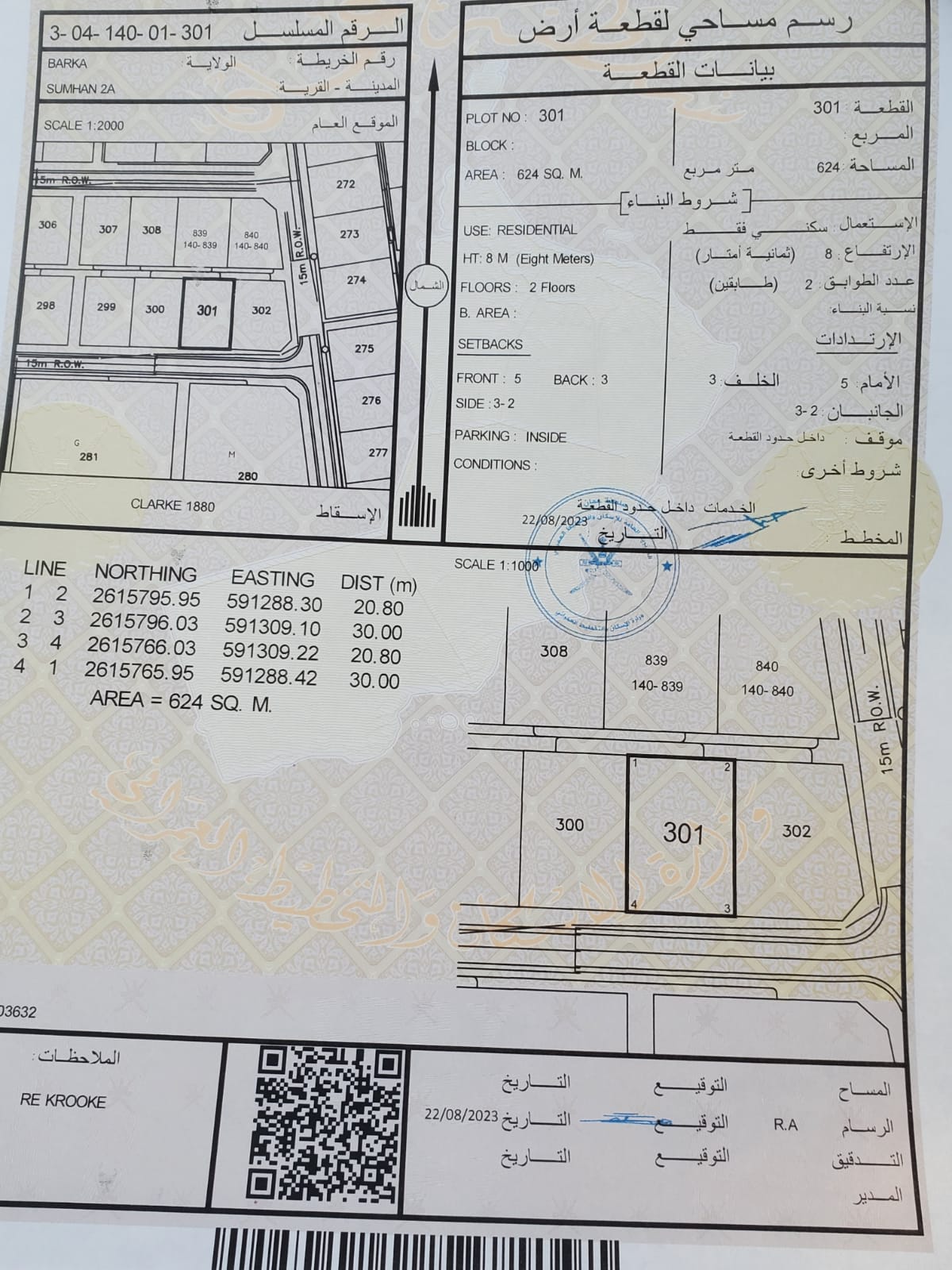 أرض للبيع في بركاء-الصومحان